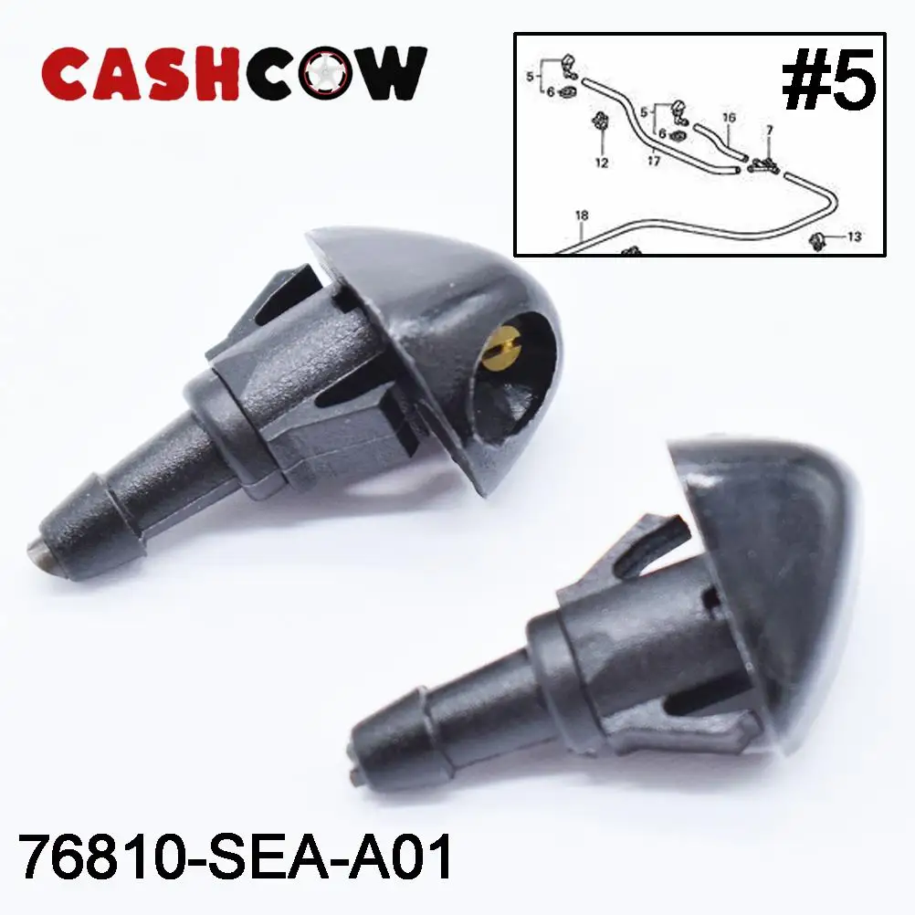 Cashcow 2 pçs frente arruela bico jet spray para honda accord civic 6 7 ajuste jazz CR-V prelude shuttle água janela dianteira