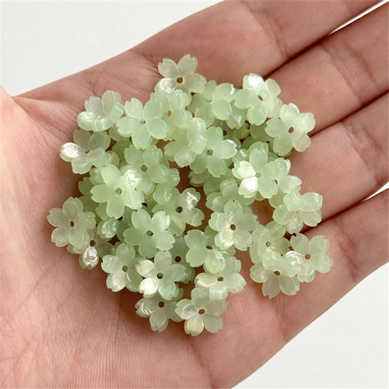 20Pcs New Creative 12MM Acetic Acid Sakura Flower Beads Spacer Acrylic Resin Connectors Diy Hair Jewelry Making Accessories