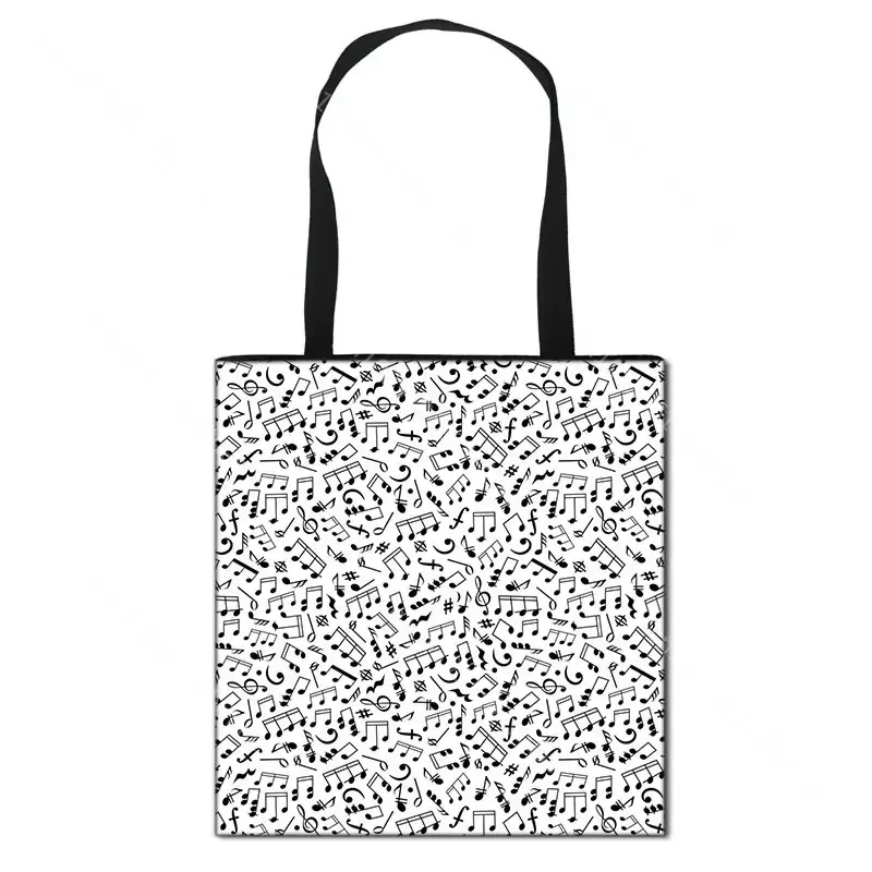 Borsa Tote con stampa di Note musicali per pianoforte borsa da donna di moda borsa a tracolla per ragazze per borsa da viaggio di grande capacità da donna