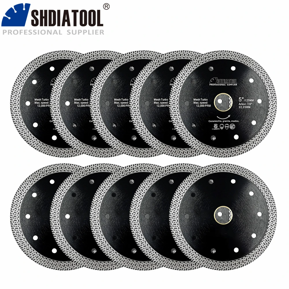 shdiatool-5-10個入り-メッシュターボカッティングディスク-4-6インチ-大理石-ダイヤモンドソーブレード-磁器タイル-花崗岩-石材用-円形カッタープレート