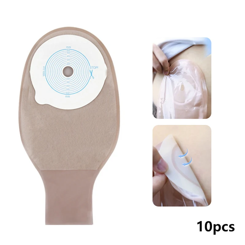 10 Pcs/Pack Colostomy Bags Colostomy Disposable Ostomy Drainable Single Use Bags Pouch For Stoma Care Ileostomy