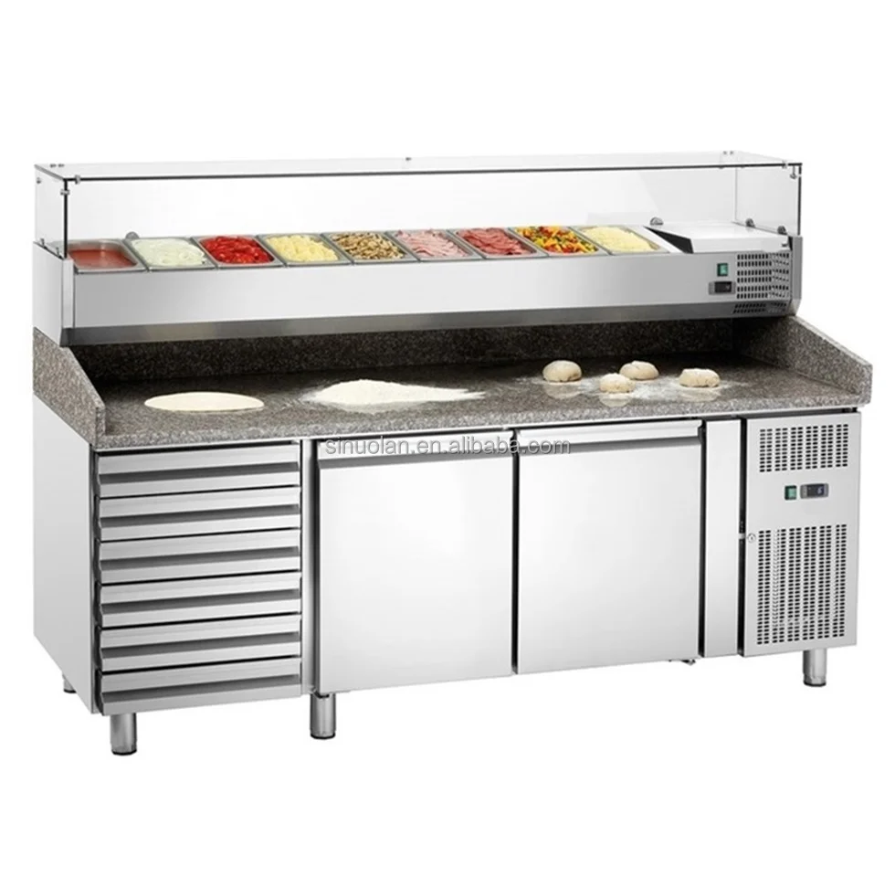 

Factory Direct Supply Salad Bar Pizza Work Table/prep Pizza Counter Refrigerator/pizza Refrigerated Table Bench Topping Bar