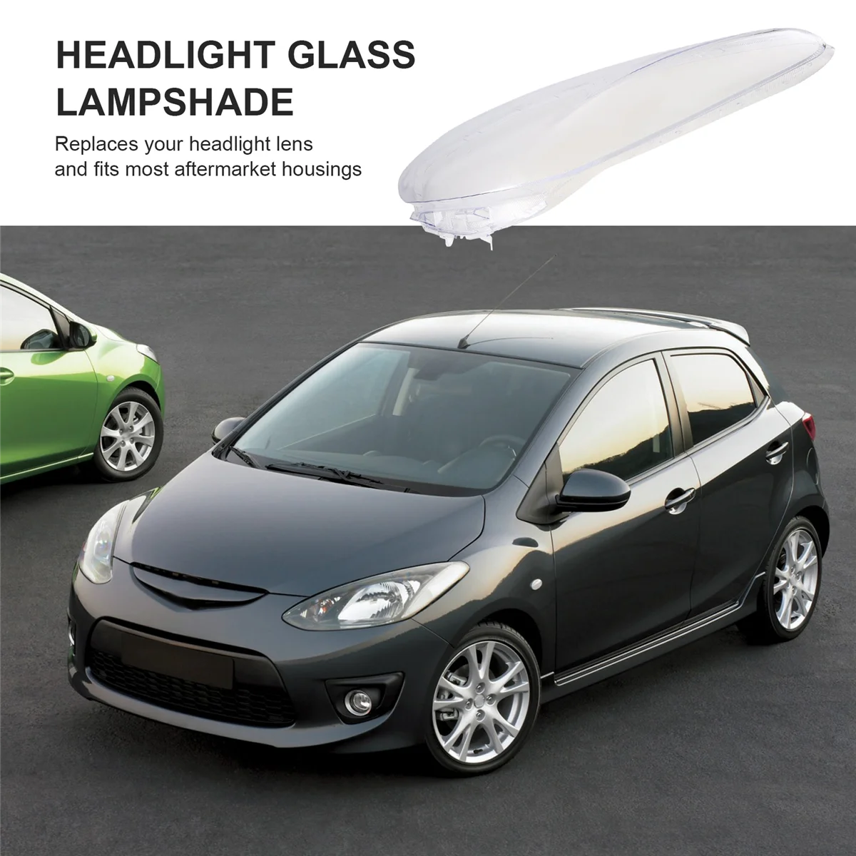 Чехол для правой фары автомобиля, прозрачная крышка для лампы, стеклянная крышка для фары, крышка для объектива фары для Mazda 2 2007-2012