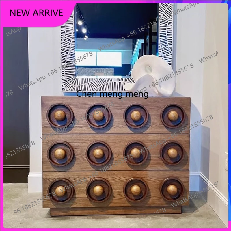 

C88 Medieval retro creative solid wood locker, home living room wall drawer decorative porch cabinet