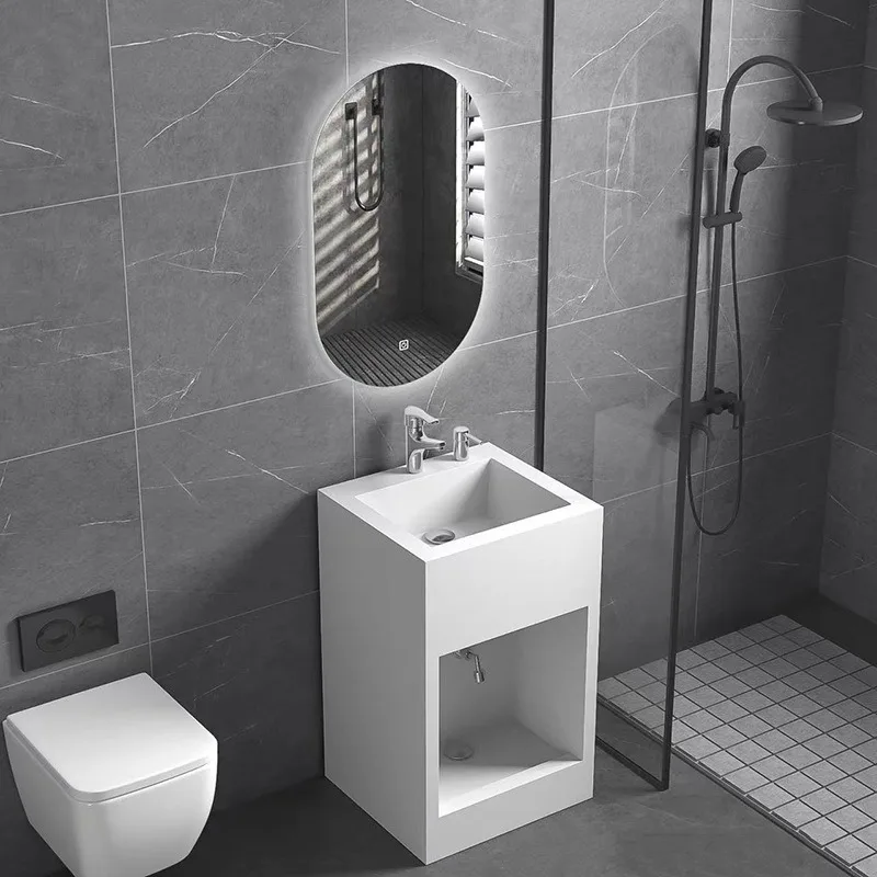 Slate wash basin column Outdoor integrated floor type face wash foot multi-functional wash basin table