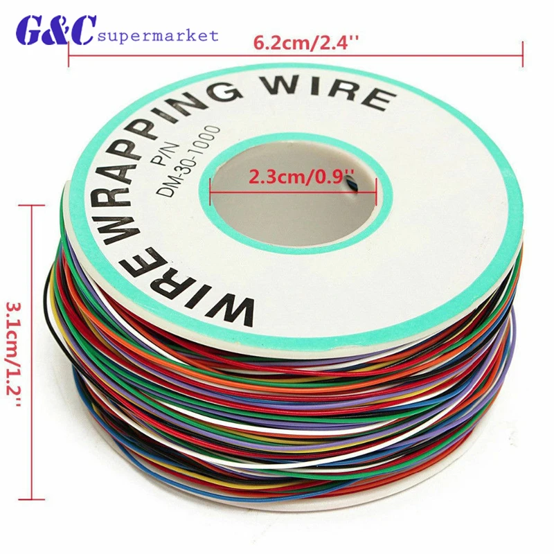 Flexible insulated wire 250M 8P / N B-30-1000 30AWG wrapped cable winder electronics electronics accessories