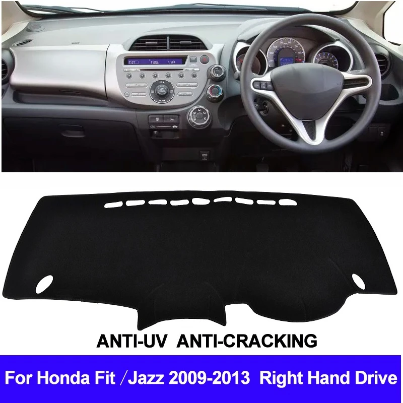 For Honda Fit Jazz 2009 2010 2011 2012 2013 Car Dashboard Cover Right Dash Mat Dash Pad DashMat Carpet ANti-UV NON-Slip