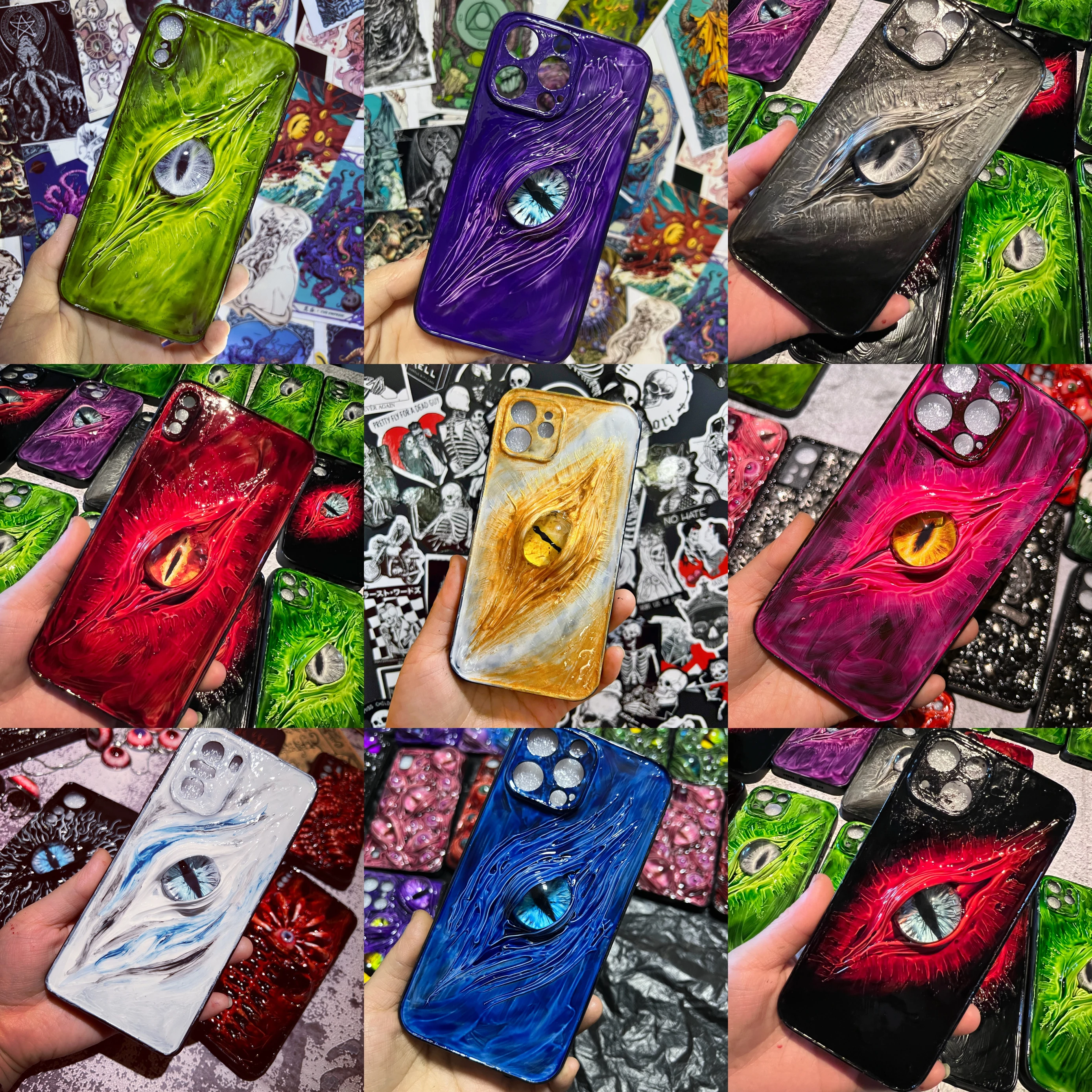 

4003 Handmade 3D Horror Gothic Heavy Taste Aesthetic Phone Case Cover for IPhone Xiaomi Huawei Samsung for Halloween Lovers