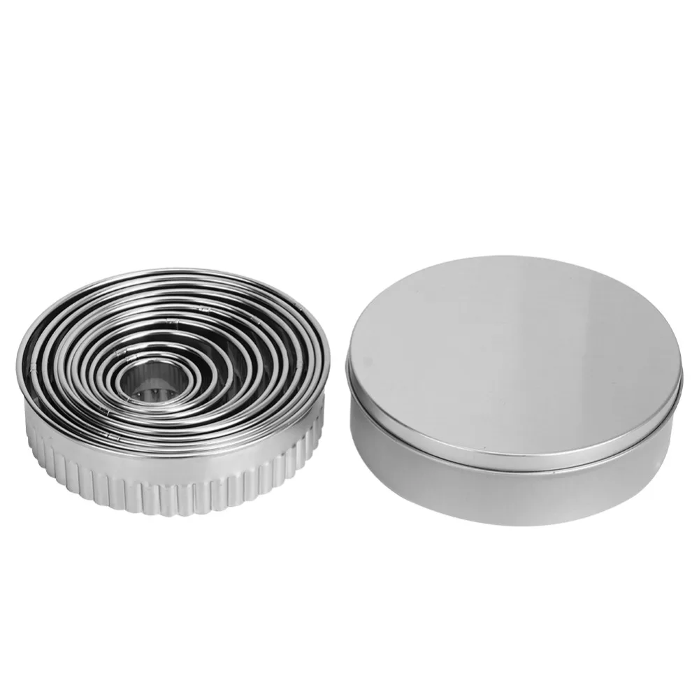 12PCS Stainless Steel Dough Cutter Mold Food Grade Rolled Edge Mousse Mold Stackable Easy to Clean French Pastry Baking Mold