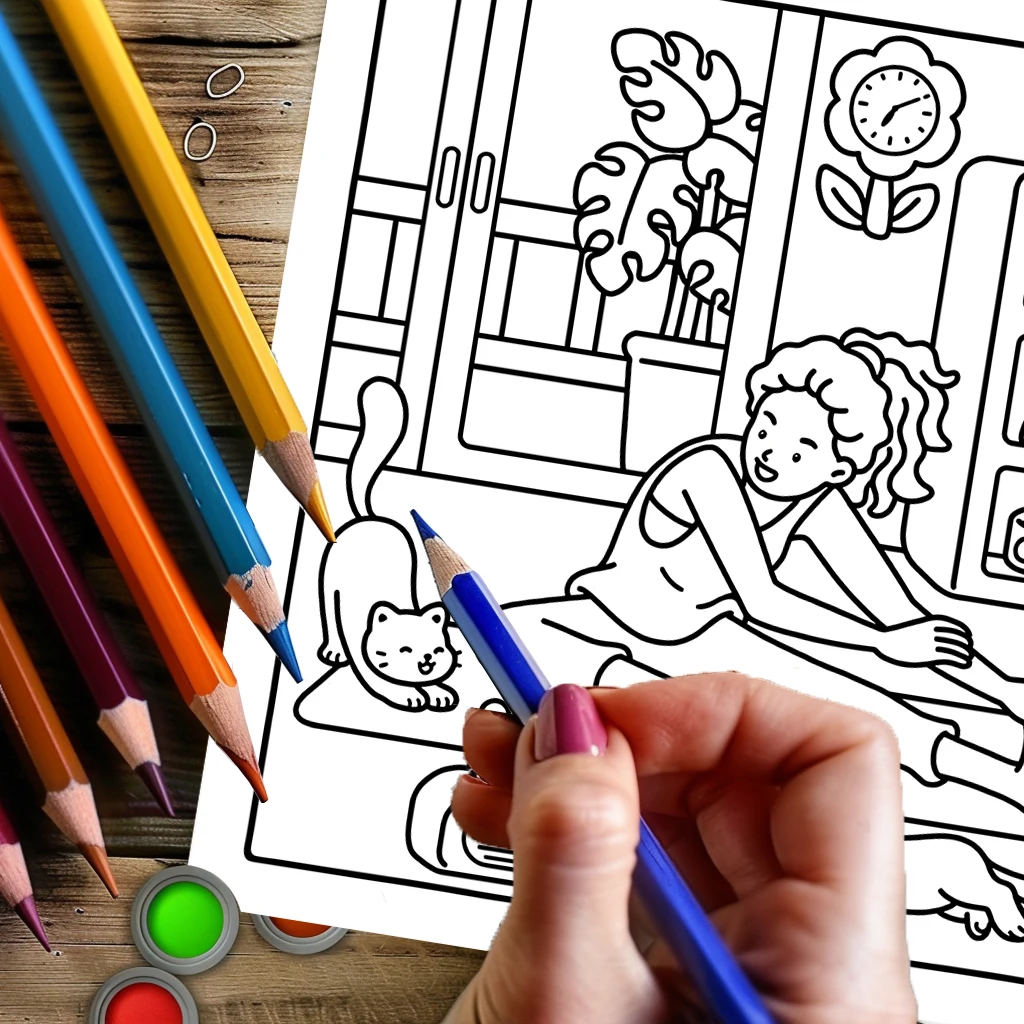 Libro para colorear de estilo acogedor de 28 páginas para adultos |   Regalo de libro para colorear, suministros de dibujo para Navidad, Acción de Gracias