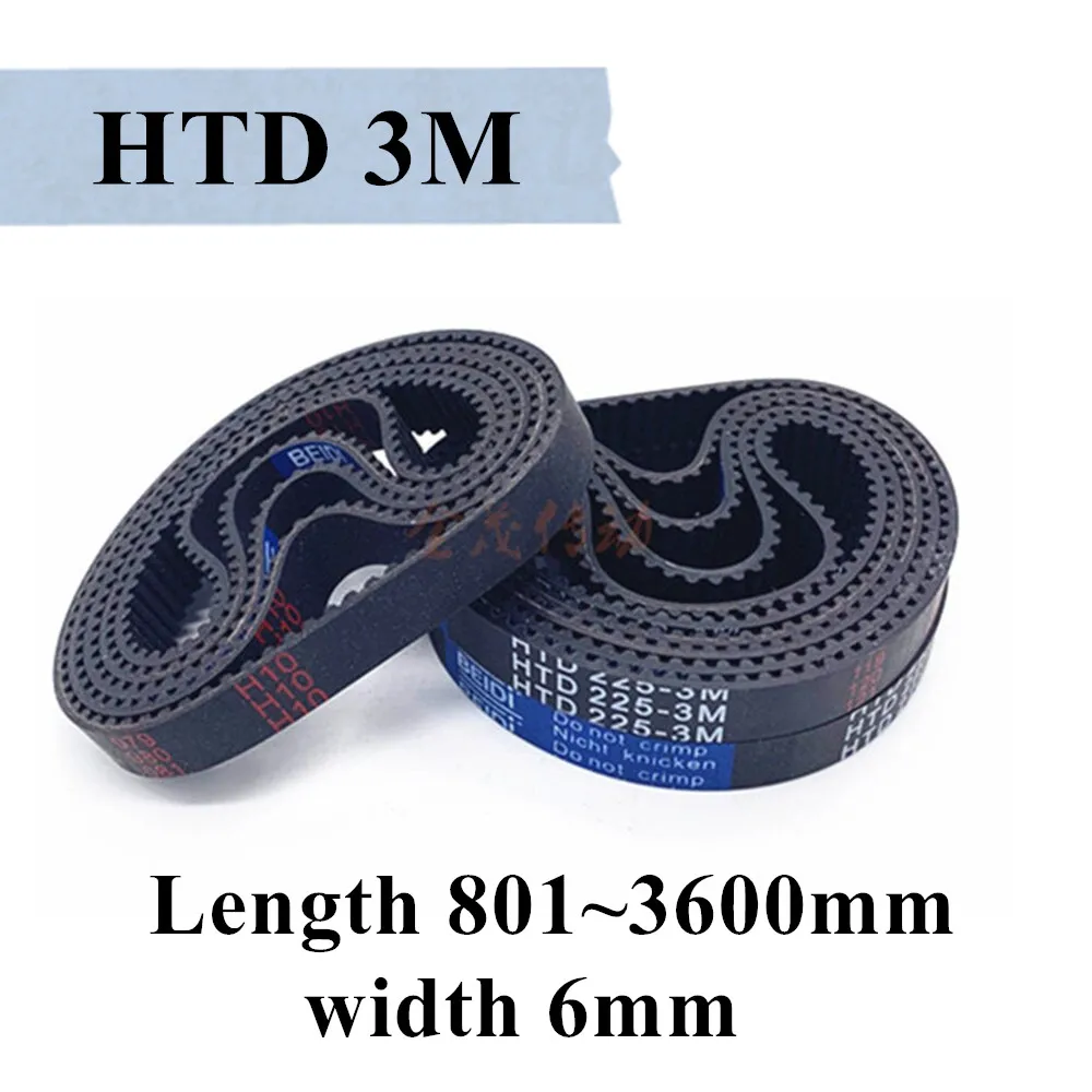 HTD3M Rubber Timing Belt Length 240 801 825 861 885 915 945mm Synchronous Belt 3M-960 3M-966 3M-1026 3M-1200 3M-1263 3M-3600