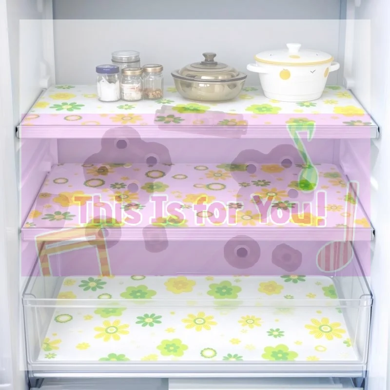 【MA】4Pcs Shelf Liner Non-Adhesive Waterproof Drawer Liner Durable Easy-to-Cut EVA Shelf Paper For Kitchen Cabinets Refrigerator