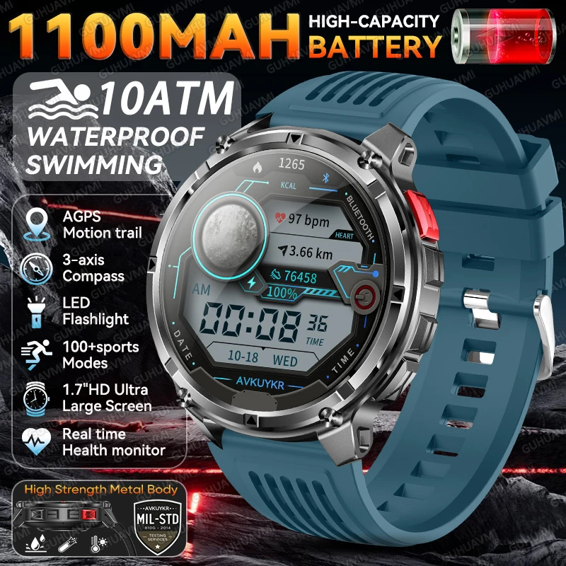 2026 Nieuwe T-Rex3 Pro GPS Tracker Smartwatch Heren 120-daagse Stand-by 1100mAh Klok Robuuste Outdoor Sport 10ATM Waterdicht Belhorloge