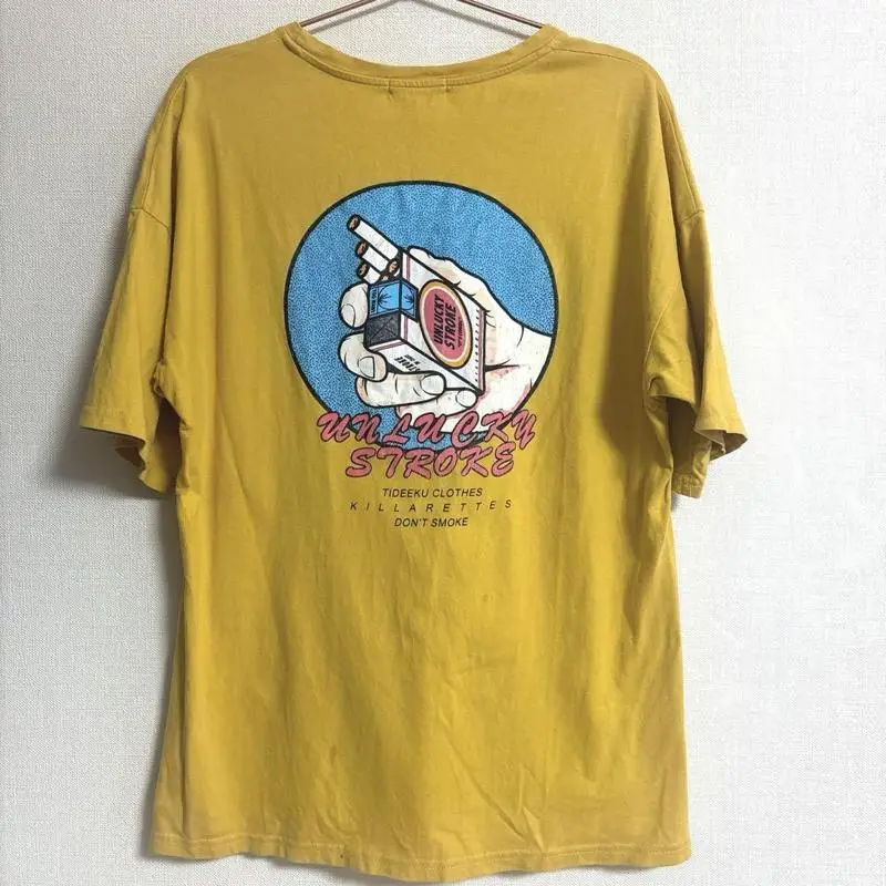 Lucky Strike Tide Eku parodia cigarrillo diseño de logotipo camiseta hombres modelo raro limito