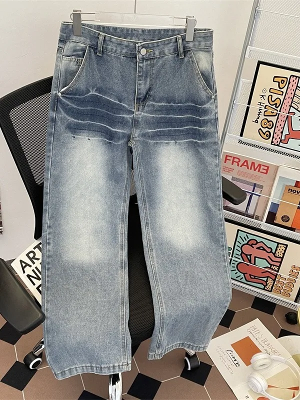 

Джинсы мужские Waed out Lightning Blue, свободного кроя, прямые, повседневные, для весны и лета, новый тренд, бренд