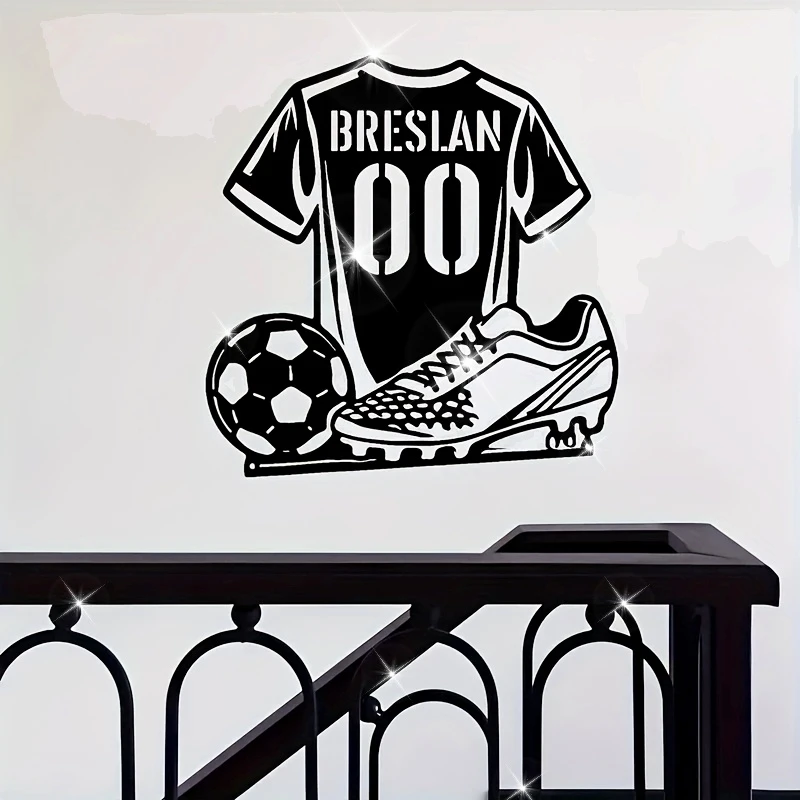 Custom-made Metal Wall Decor Depicting a Football Player, a Metal Plaque Marking a Football Club, and a Custom Metal Plaque Dedi