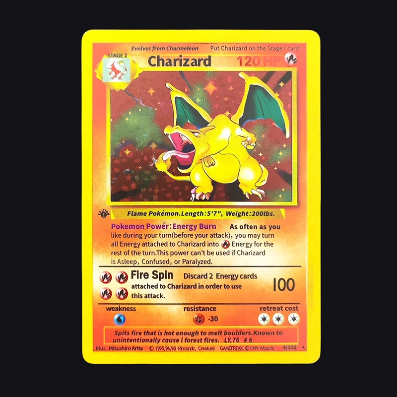 Pokemon English Game 1St Edition Charizard Venusaur Blastoise Holo Game Collection Trading Cards Toy Gift