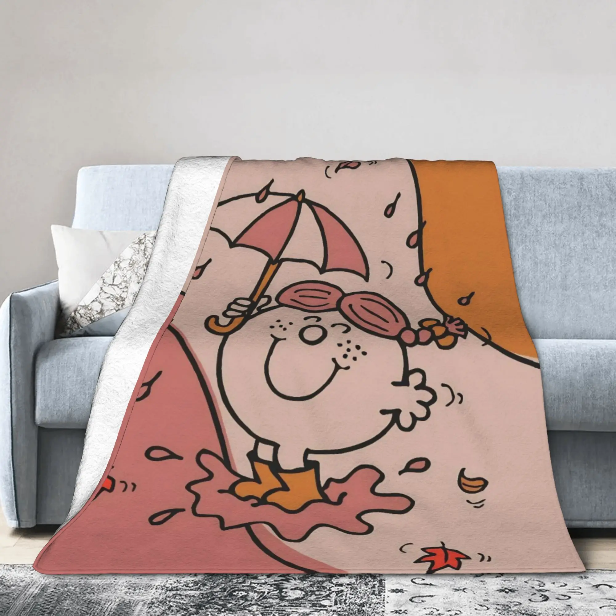 M-Mr M-Men L-Little M-Miss  Blankets Cartoon Flannel Funny Breathable Throw Blanket for Bedspread Summer,