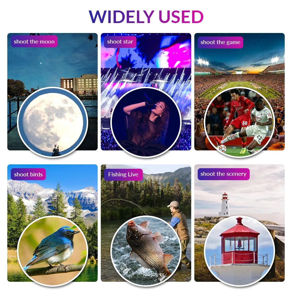 Neue 36X Tele Zoom Objektiv Mit Metall Stativ Universal Clip Teleskop Für IPhone Samsung Schießen Vögel Beobachtung Konzert