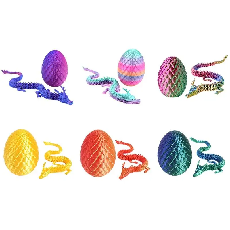 3D Printed 30cm Dragon Egg With Articulated Dragon Model Home Decor Items Room Decoration Sculptures Figurines Desktop Ornament