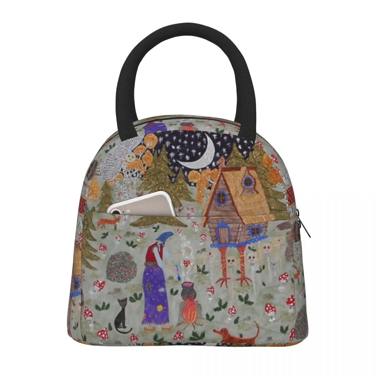 

Baba Yaga’s Enchanted Forest Lunch Bag for School Waterproof Picnic Thermal Cooler Insulated Lunch Box Women Kids Tote Bags