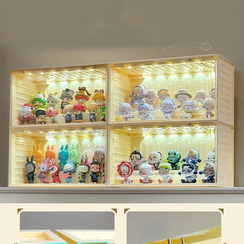 Light Sensing Hand Display Cabinet Container, Blind Box, Storage Rack, Bubble Matte, Lego Building Block Decoration