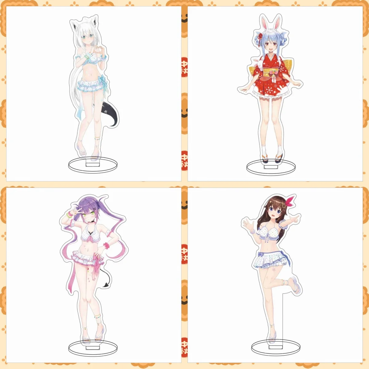 Swimsuit Hololive Vtuber Anime Figures Cosplay Acrylic 15CM Stands Model Exquisite Grils Desk Decor Cute Fans Gift