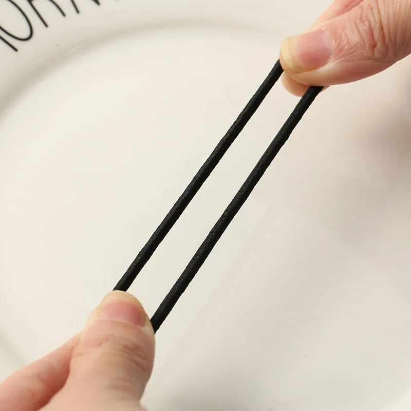 98/200 szt. Czarne elastyczne gumki do włosów dla kobiet i dziewcząt, jednokolorowe gumki do kucyków, proste i wytrzymałe akcesoria do włosów dla dziewcząt