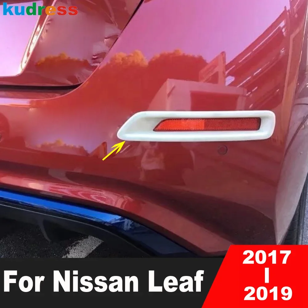 

Для Nissan Leaf 2017 2018 2019, хромированный автомобильный задний бампер, противотуманная фара, накладка на заднюю противотуманную фару, накладка на рамку, аксессуары
