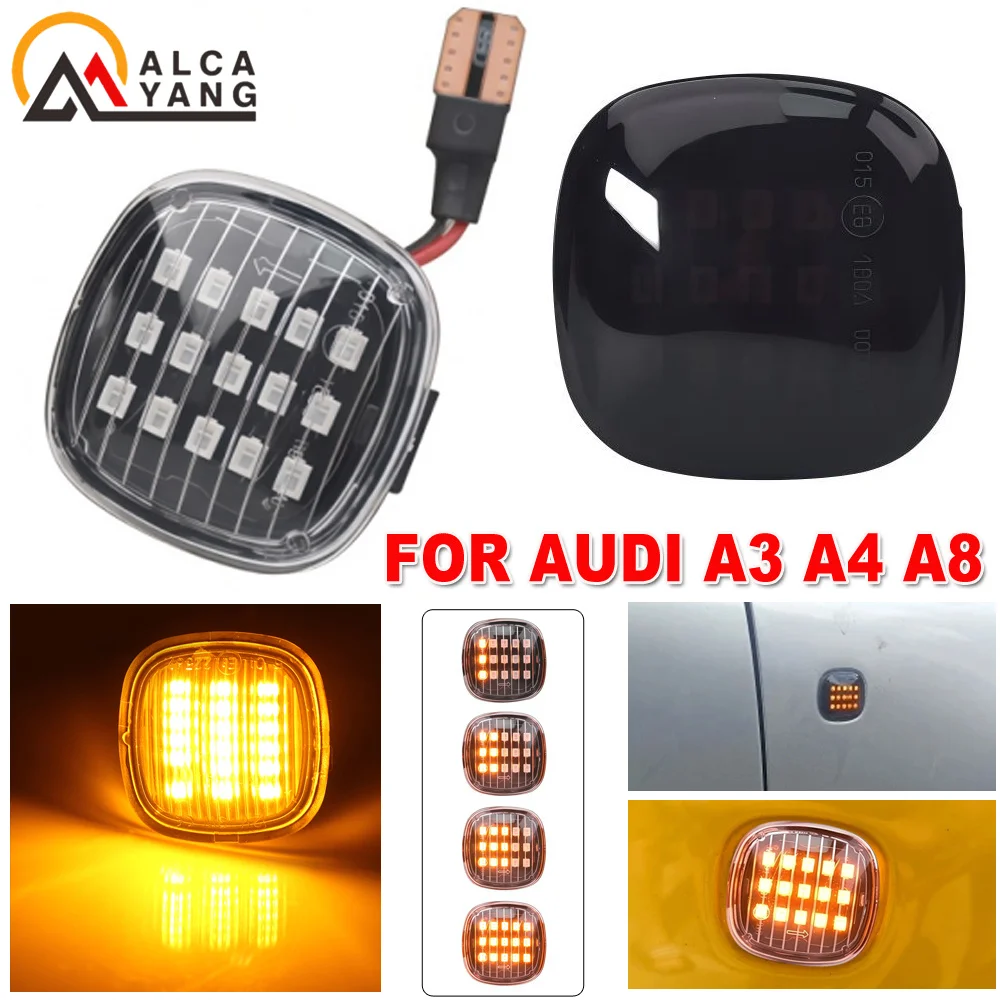 2 Stück LED-Blinkleuchten in Amber für Seitenmarkierungs- und Blinkzwecke für Skoda Fabia Octavia MK1 Mk2, Audi A3 A4 B5 A8, SEAT
