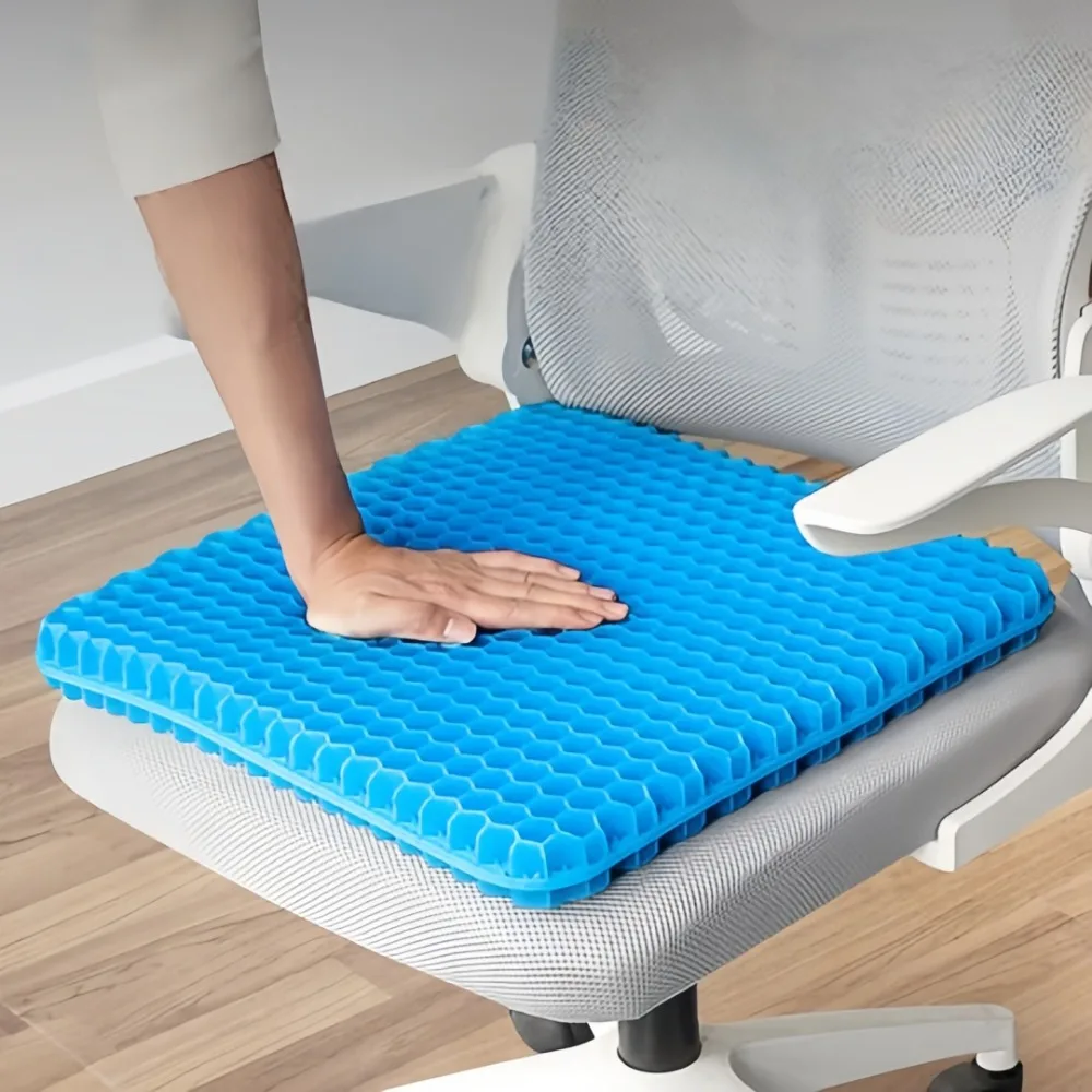 Honeycomb Design Soft Silicone Cushion Pressure Relief Breathable Driving Sedentary Seat Pad for Elasticity Waist Protection Pad