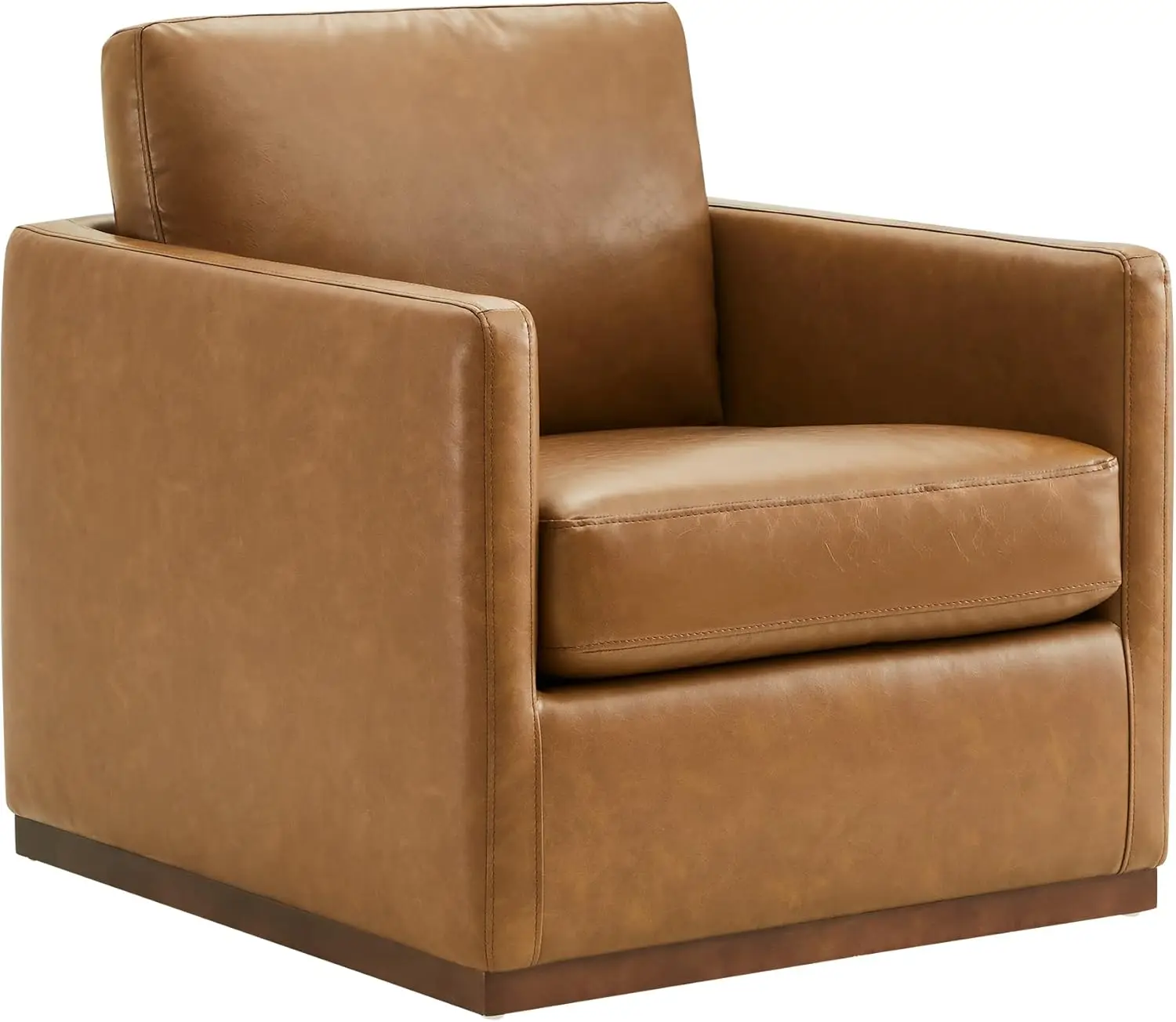 

Swivel Accent Chair, Mid Century Modern Arm Chair for Living Room and Bedroom, Saddle Brown