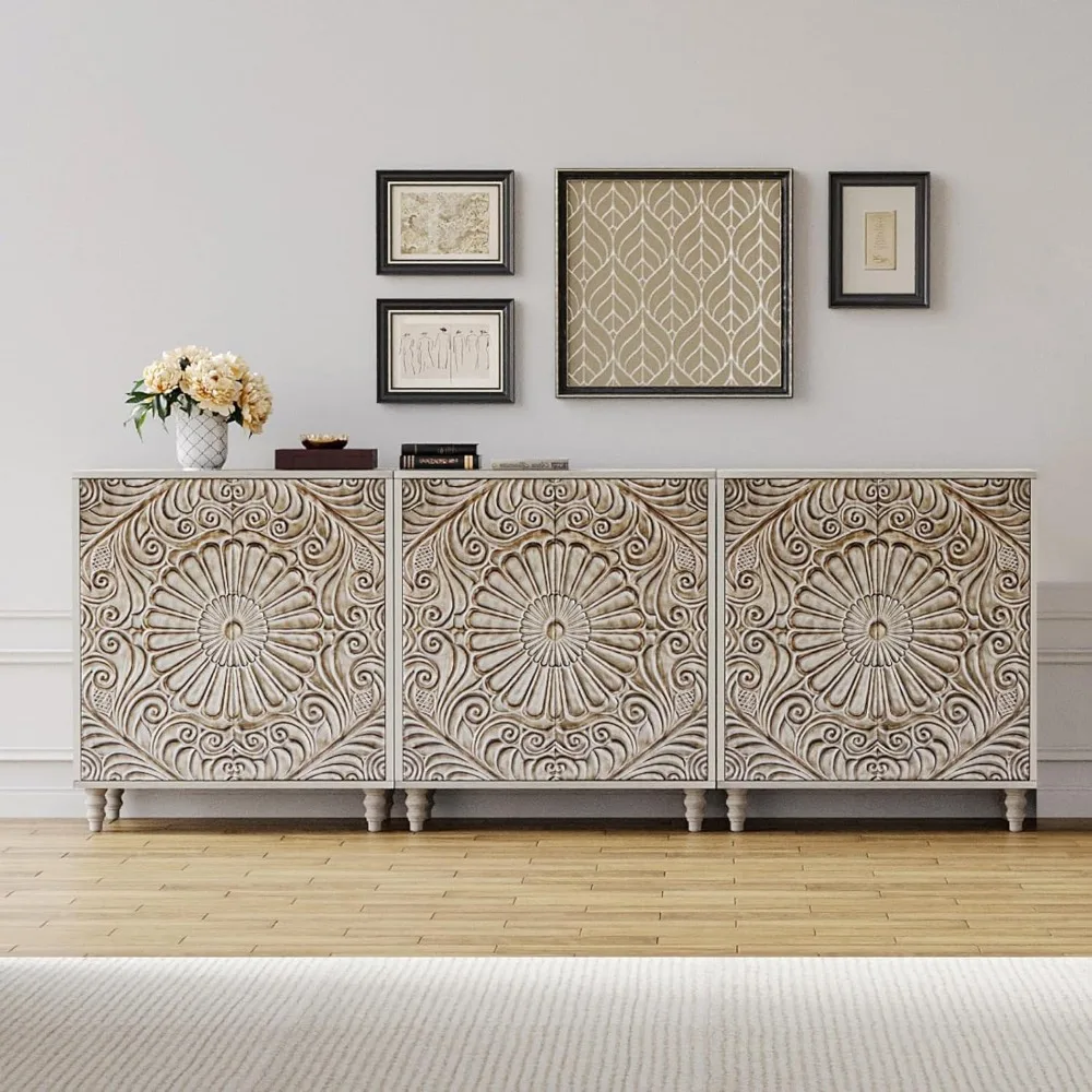 

Sideboard Buffet Cabinet with Storage, 32'' Modern Credenza with 2 Doors & Adjustable Shelves, Farmhouse Media Accent Ca