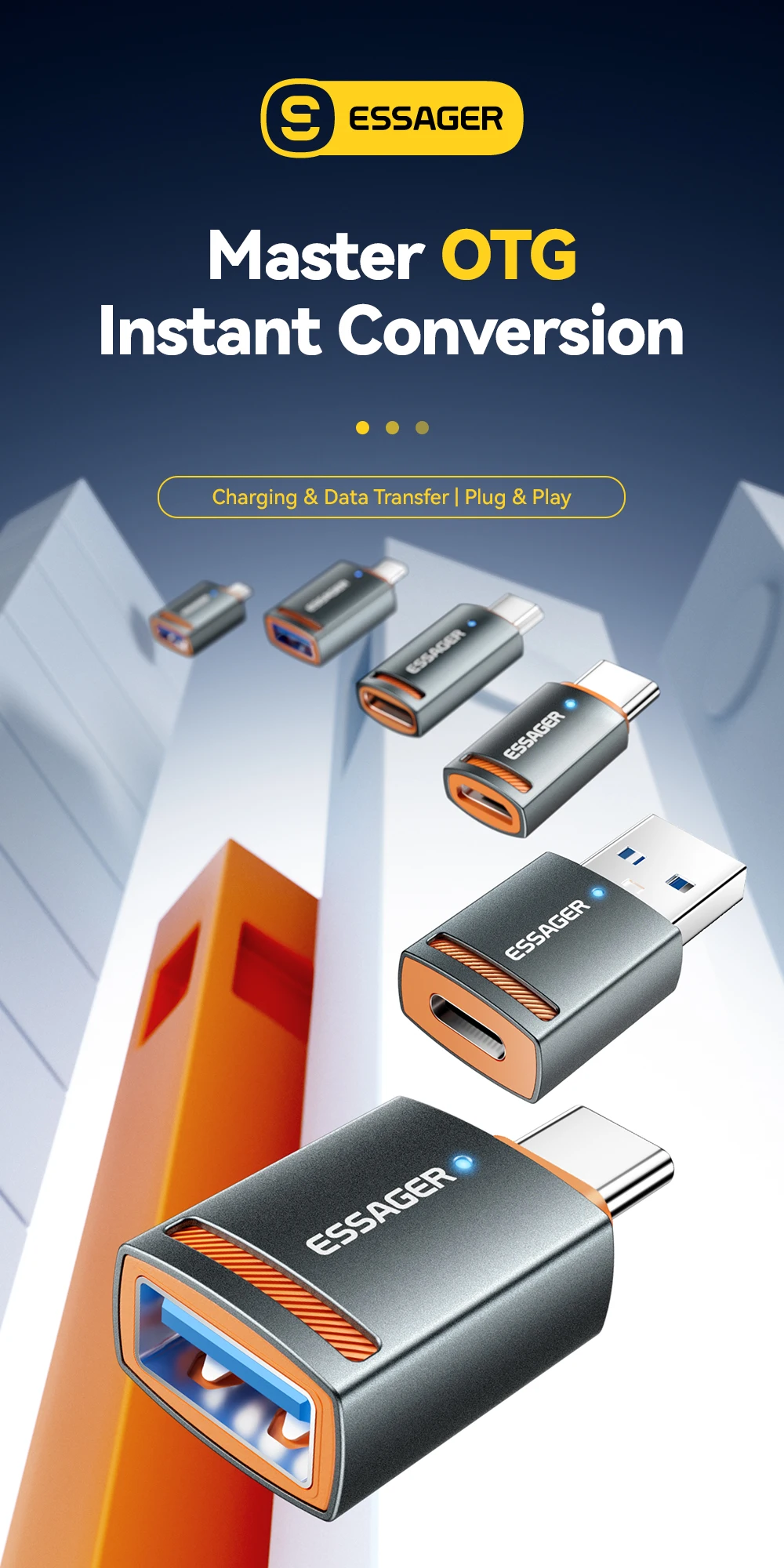 Essager USB 3.0 Adapter OTG USB A Female to Type C Adapter Male Converter For Macbook Pro Air Samsung S20 S10 USB OTG Connector