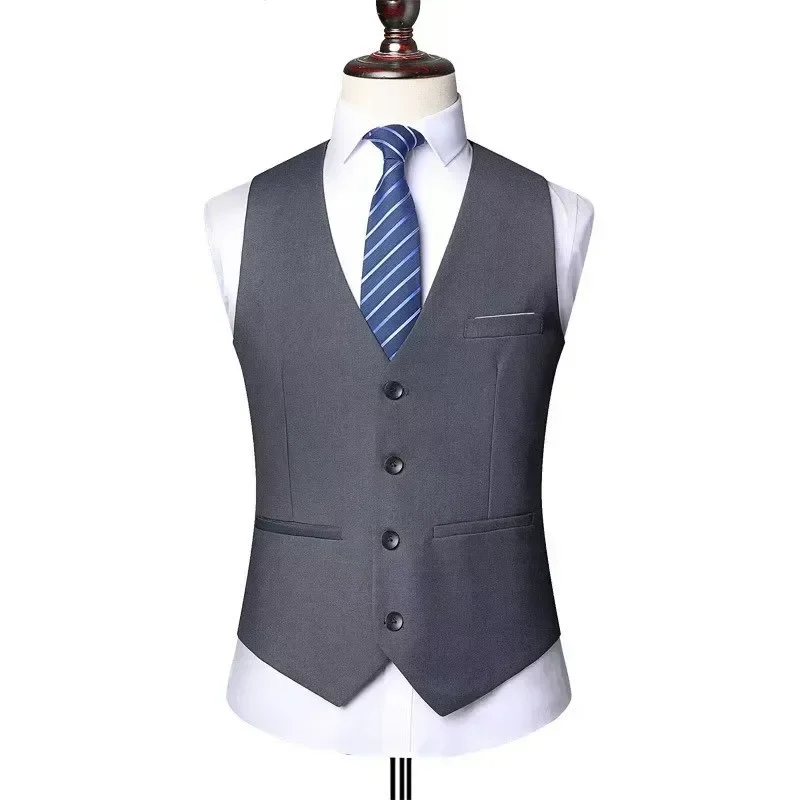 

Приталенный мужской смокинг, жилет для торжественного платья, жилет для делового повседневного свадьбы, выпускного вечера - элегантный мужской костюм, жилет