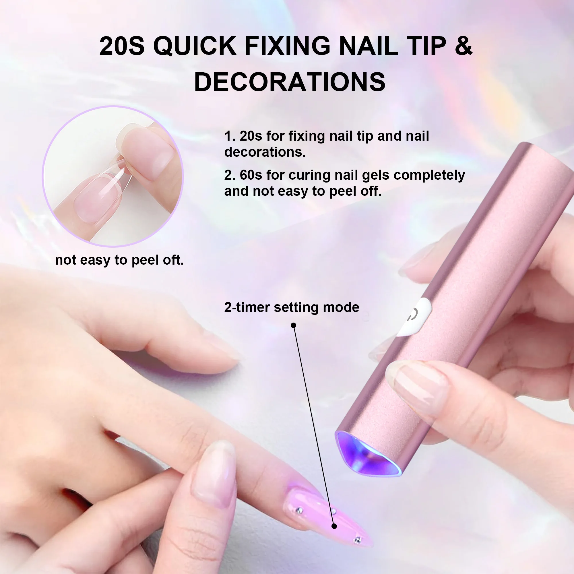 Mini lampe Portable en alliage d'aluminium pour Salon de Nail Art, tête de manucure, sèche-ongles Usb, lampe Uv pour usage domestique en Salon, vente en gros