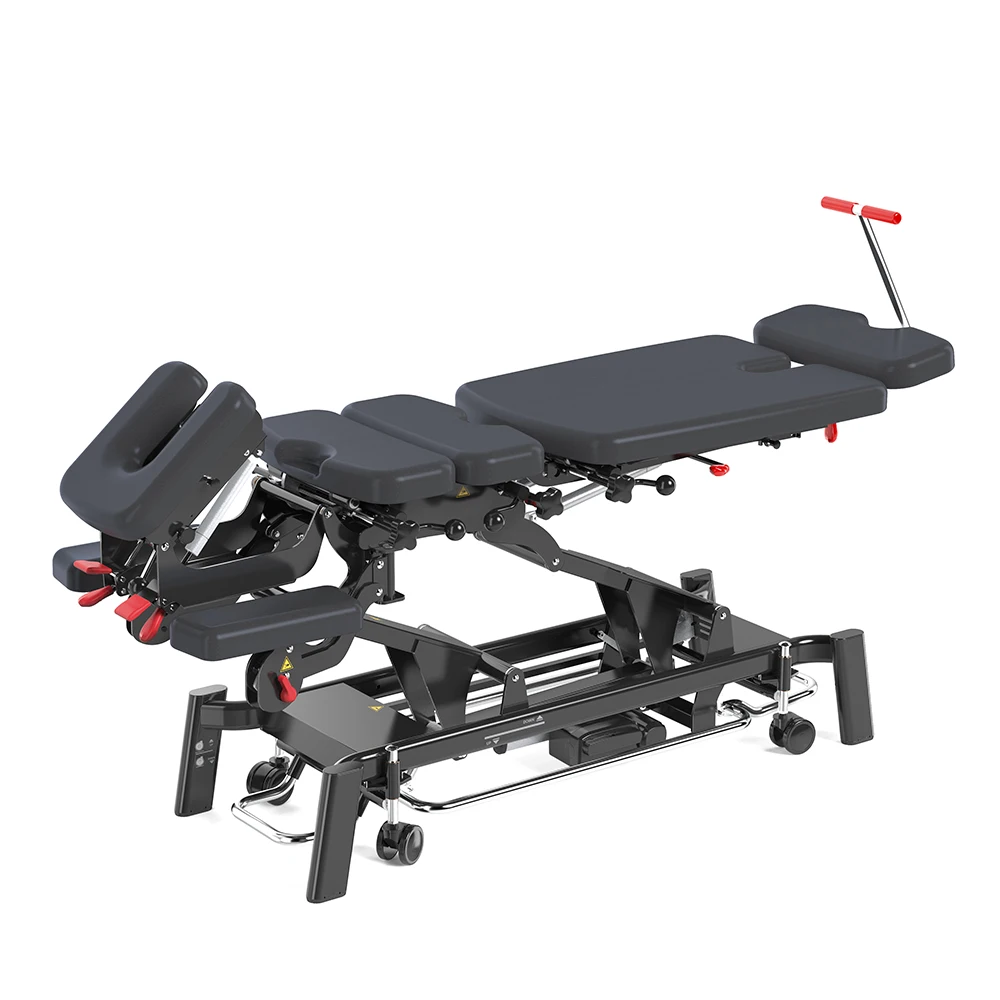 Mt Iron-200 Factory Custom Professional Adjust Heavy Duty Blue Color Chiropractic Drop Bed Traction Table Flexion Stretch Bed