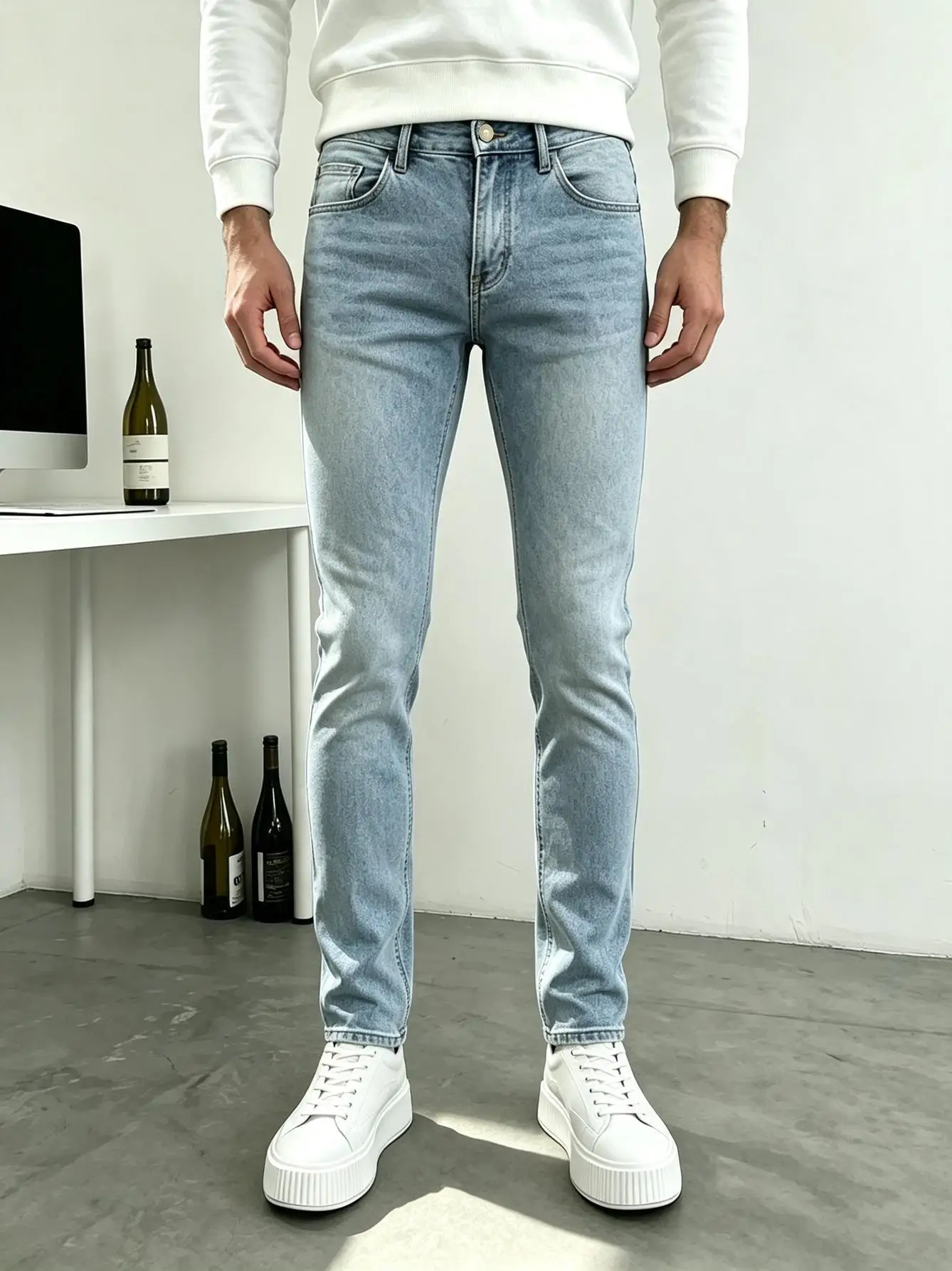 Men's American Street Y2K Skinny Jeans, Trendy Stretch Denim Pants, Ideal Gift for Partner