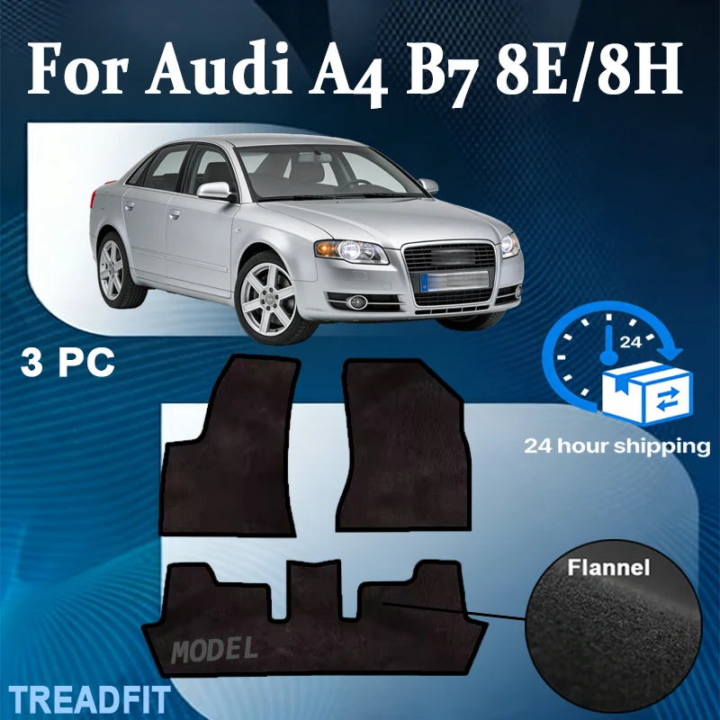 

Нейлоновые автомобильные коврики для Audi A4 B7 8E/8H 2004–2008, SEAT Exeo 2008-2013, полиэстер, замша, противоскользящие, черная основа, красная окантовка.