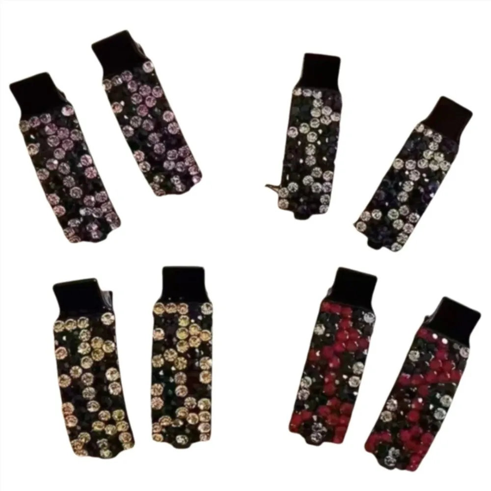 

Full Diamond Duckbill Hair Clip Resin Material Colorful Rhinestone Side Clip High Quality Traceless Design