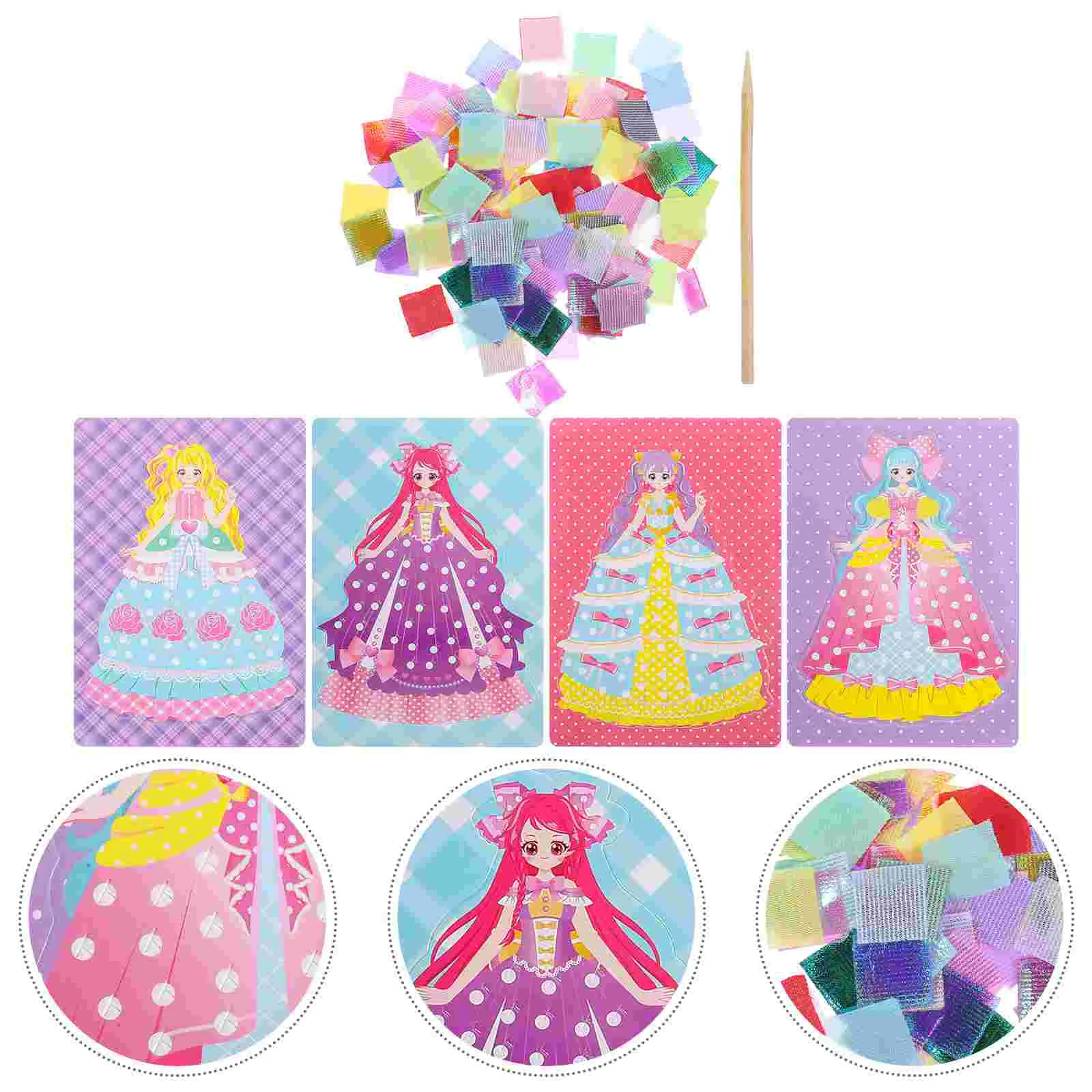 Tissue Paper Crafts and Draw Toys Embroidery Kit DIY Puncture Painting Manual