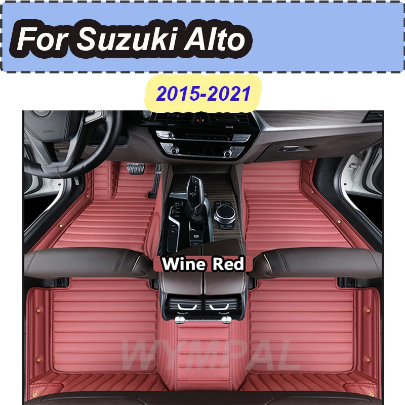 Tapete luxuoso para assoalho de carro, para suzuki alto ha36s 2015 ~ 2021, anti-sujeira, tapete de couro, tapete automotivo para carro