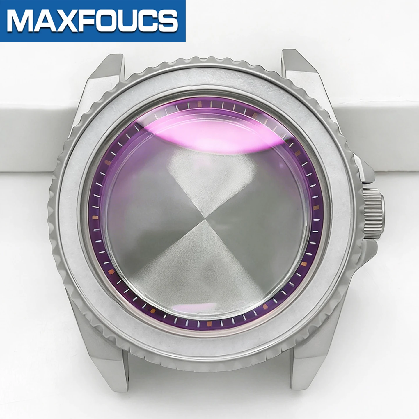 Samurai Matt-Silbernes Uhrengehäuse SKX MOD NH35 NH34 Mit 3-Uhr-Krone aus Edelstahl, Lünette und Krone, Maßgefertigtes Zubehör – Detail 14