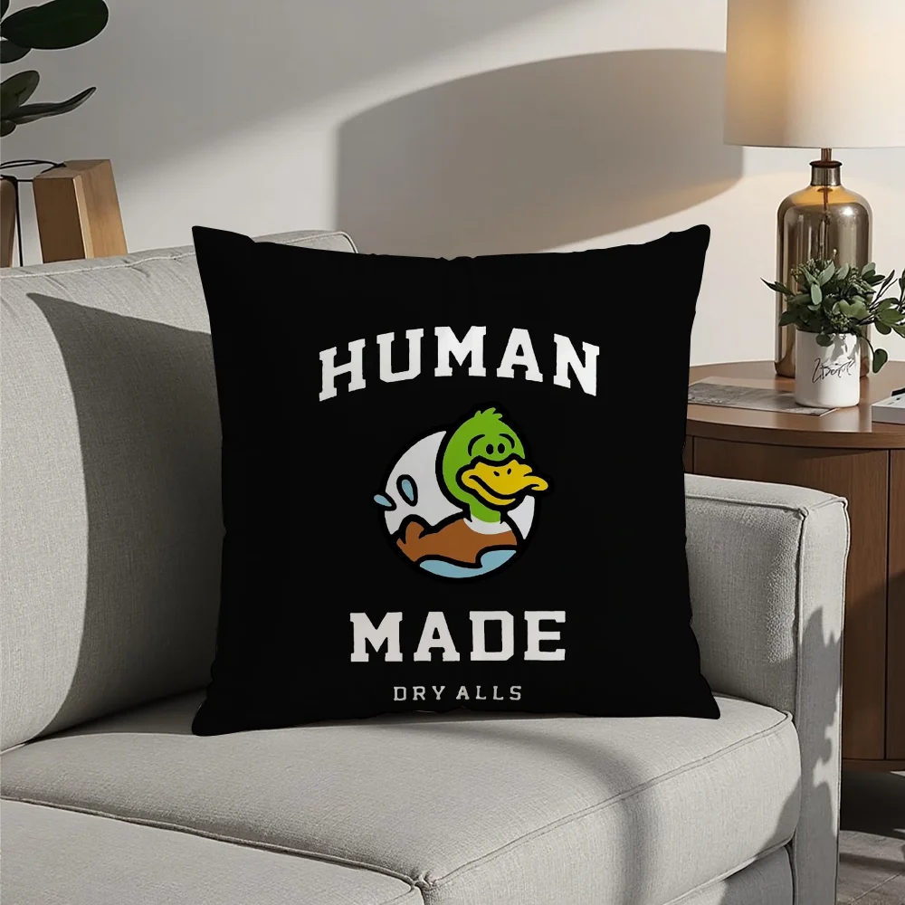 Fashion H-humanS M-Made Pillow Case Plush Fabric Soft  Pillowcase Double Sided Print Cushion Cover Household Gifts