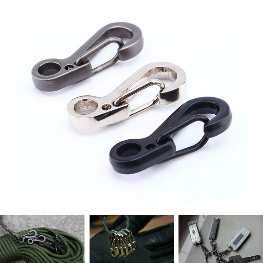 12Pcs/Bag Classic and Simple Mini Spring Hanging Buckle Carabiner Camping Clasp Hook Backpack Equipment Snap Clip Buckle