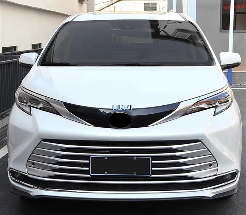 Per Toyota Sienna 2021 + Car Styling rete centrale griglia anteriore modanatura copertura Trim Strip Center Bumper Racing Sticker accessori