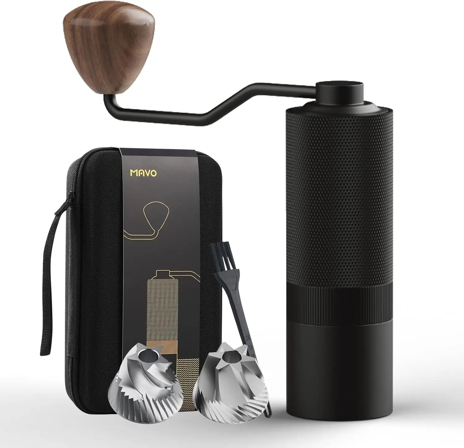 

Manual Coffee Grinder, Wizard Hand Coffee Grinder, Capacity 25g with 2PCS CNC Stainless Steel Conical Burr -Pentagon and Hexagon