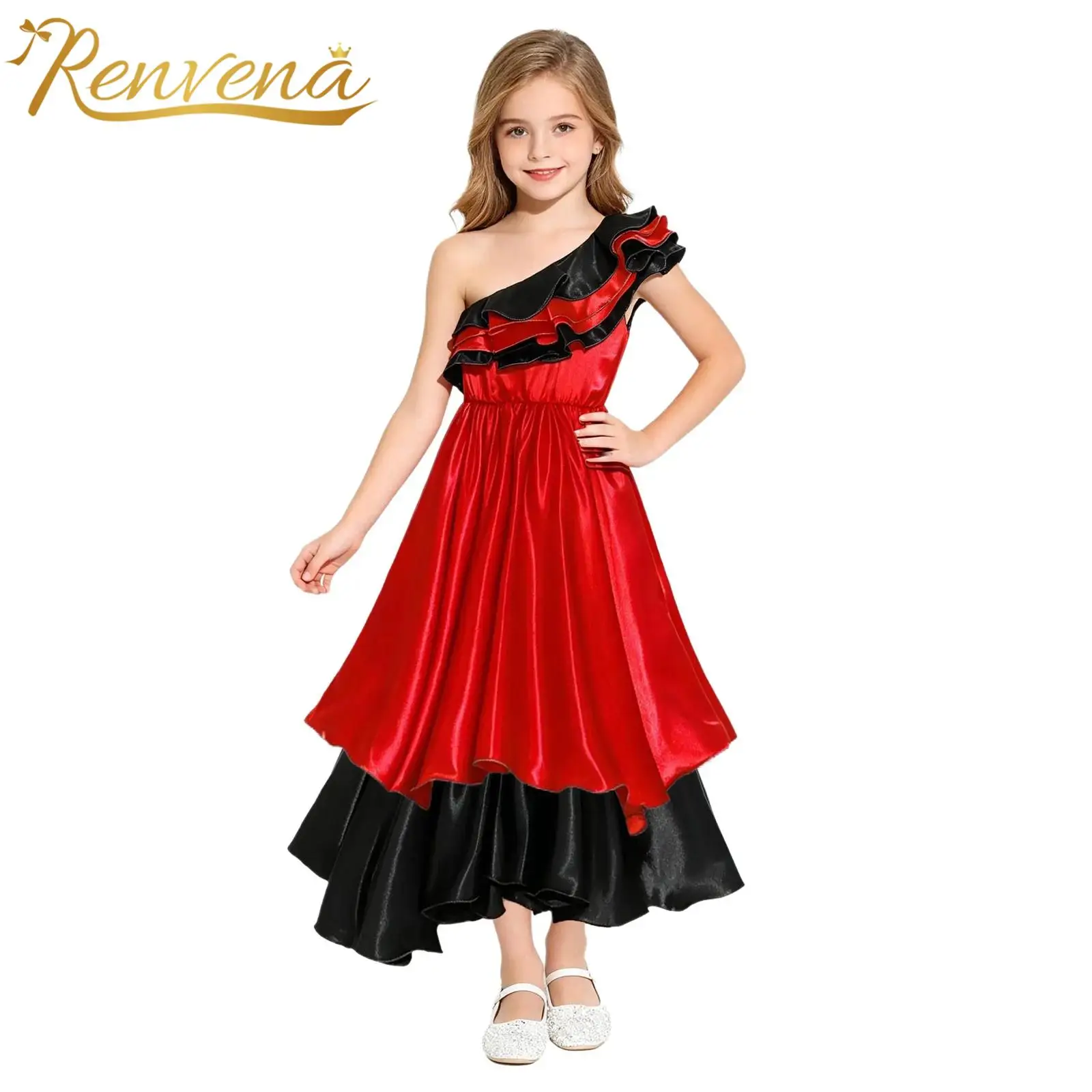 Girls Traditional Holiday Dresses Ethnic-style Brazilian Costume Performance Dress for Halloween Carnival Dance Party Gown