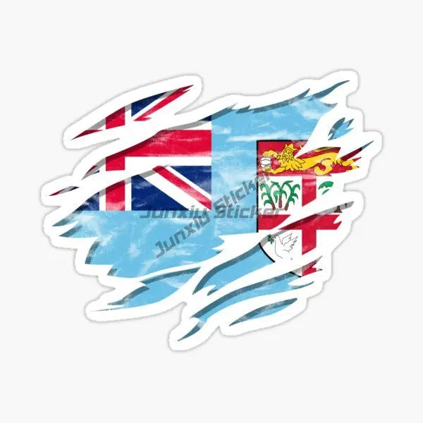 

FIJI Flag Code Vinyl Self-adhesive Car Sticker Laptop Bumper Decorative Decals