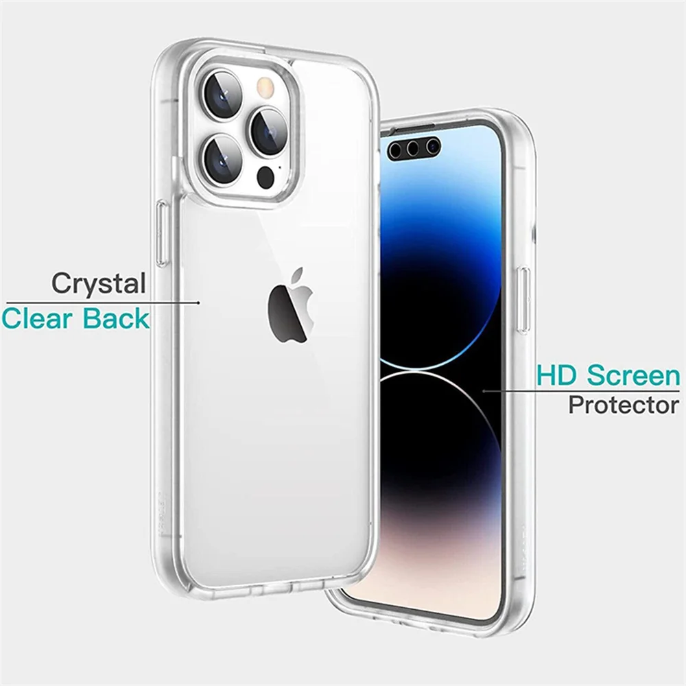 360° Vollschutz-Schutzhülle für iPhone 18 17 16 15 12 13 14 11 Pro XS Max 7 8 Plus, durchsichtige Vorder- und Rückseite, weiche und harte Rückabdeckung – Detail 3